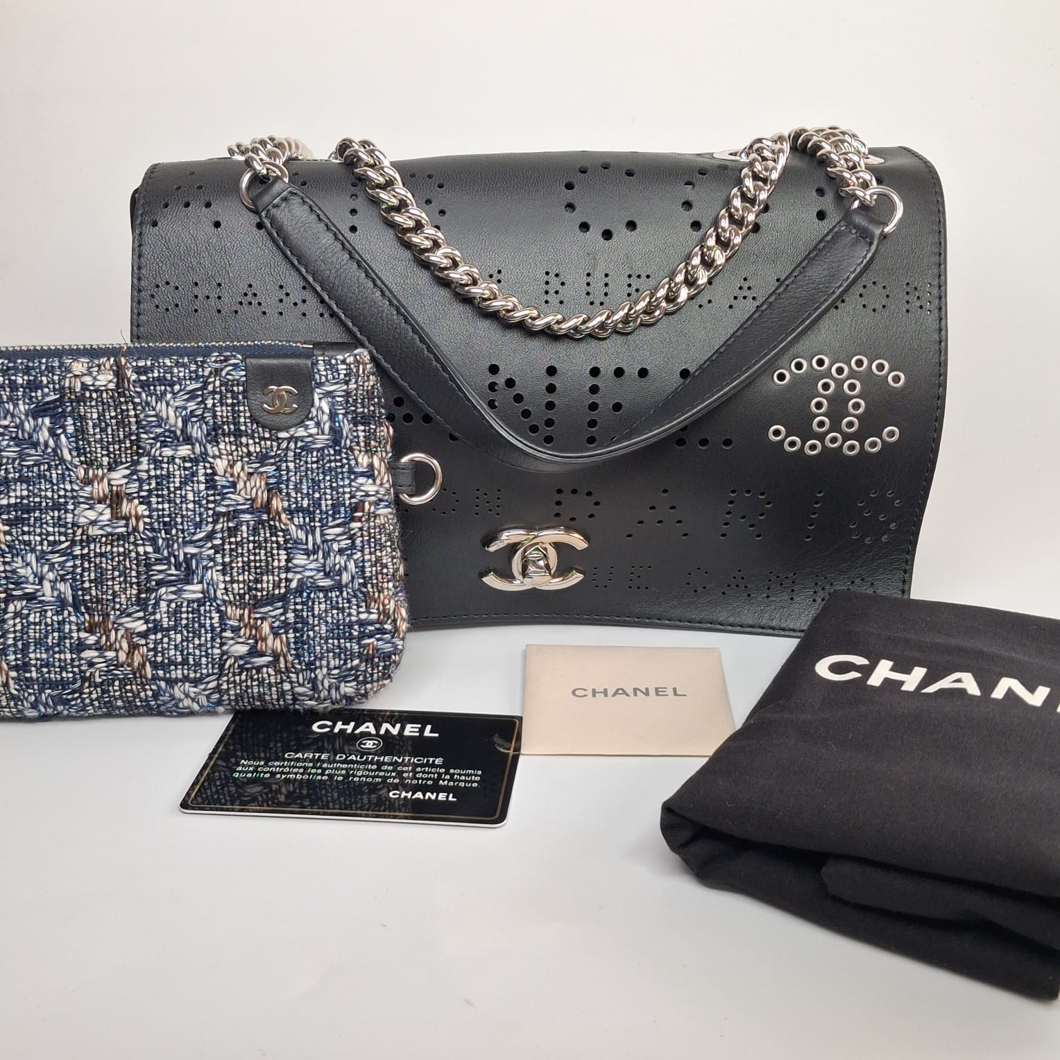 Chanel Perforated Leather Flap Bag