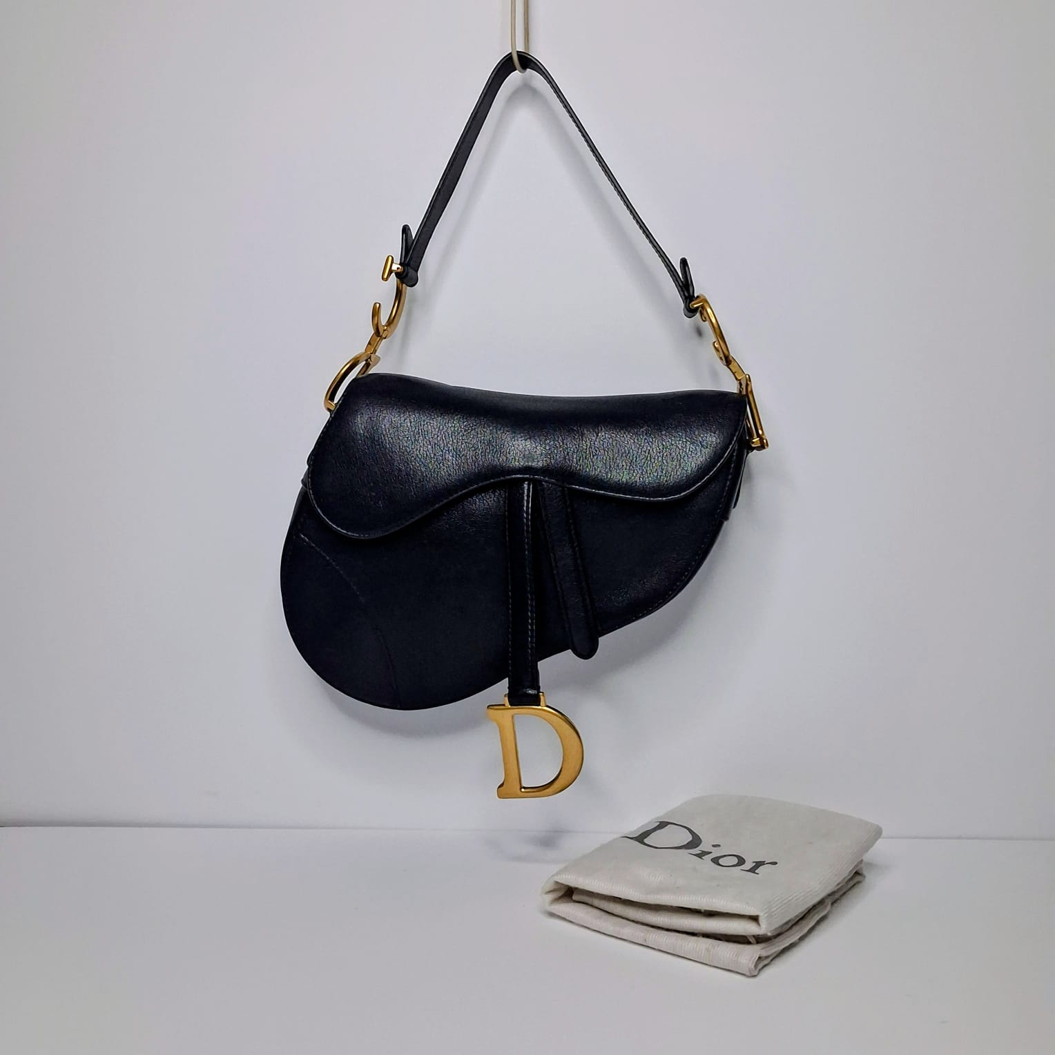 Christian Dior Black Saddle Bag