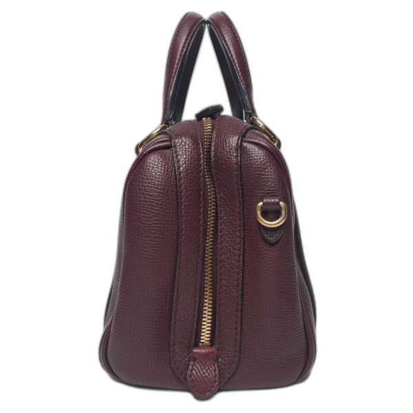 Burberry Burgundy Leather Bowling Bag