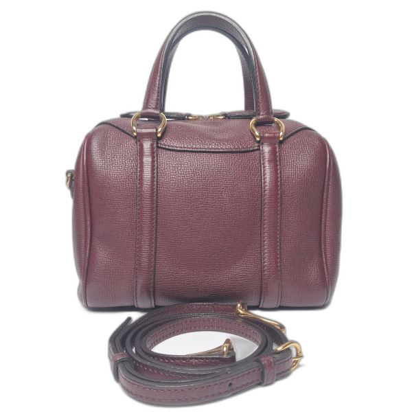 Burberry Burgundy Leather Bowling Bag