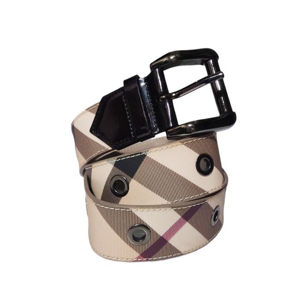 Burberry Canvas Patent Leather Belt