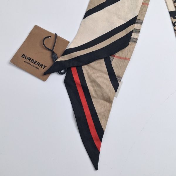 Burberry Icon Stripe Silk Skinny Scarf