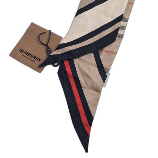 Burberry Icon Stripe Silk Skinny Scarf