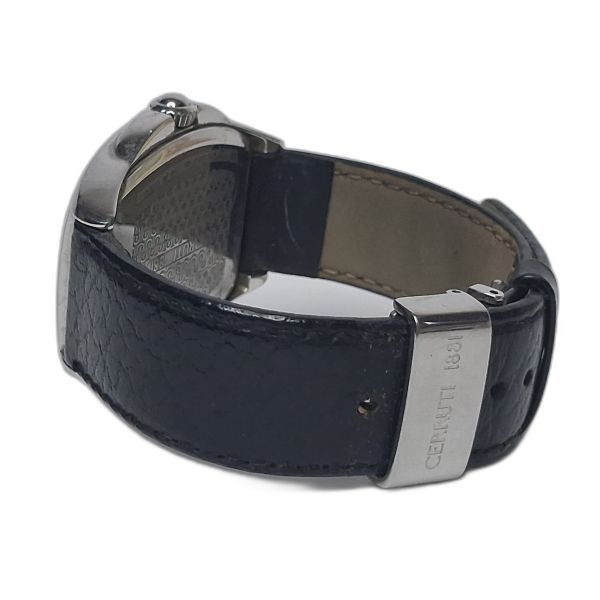 Cerruti 1881 Black Dial Steel Tonneau Watch