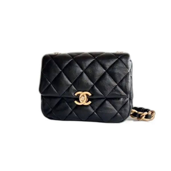 Chanel Black Quilted Lambskin Mini Flap Bag