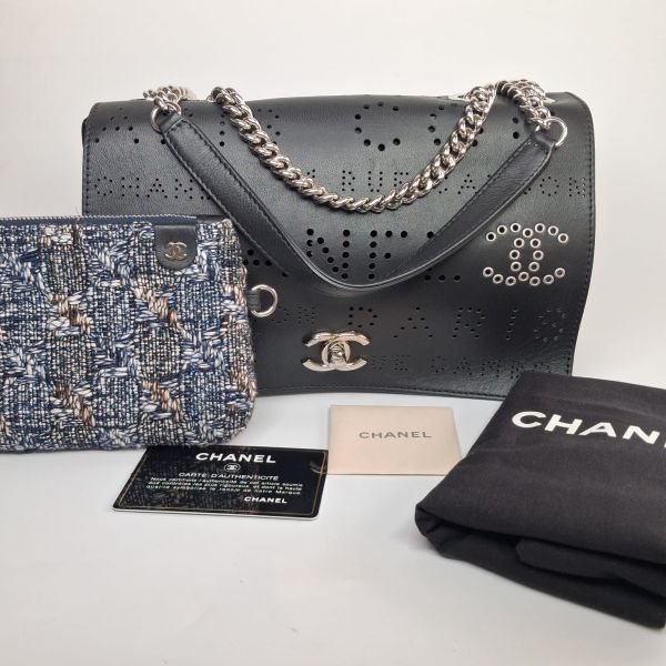 Chanel Perforated Leather Flap Bag