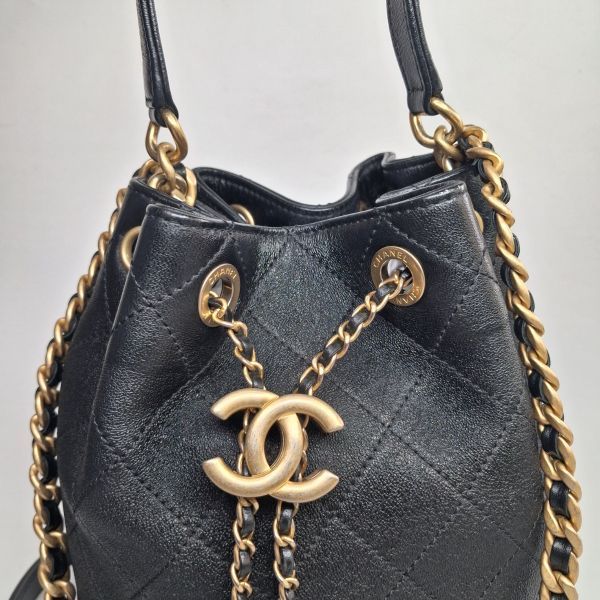 Chanel Quilted Leather Bucket Bag