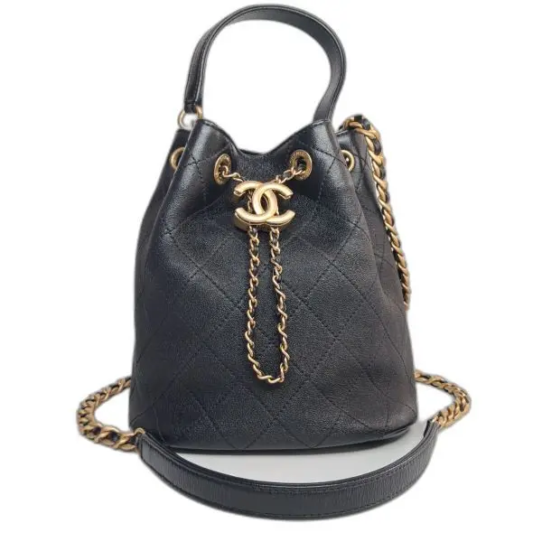 Chanel Quilted Leather Bucket Bag