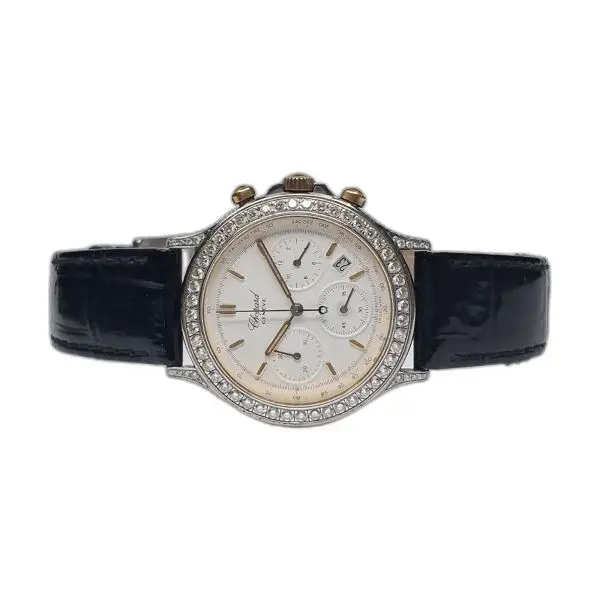 Chopard Genève Chronograph Watch with Diamond-Set Bezel
