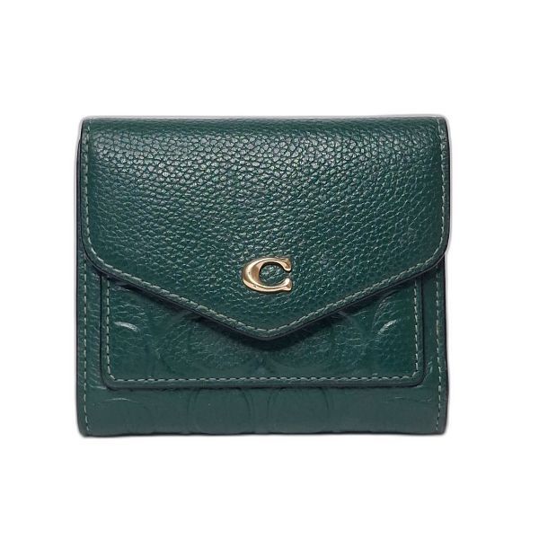 Coach Green Signature Leather Bifold Wallet