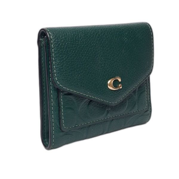 Coach Green Signature Leather Bifold Wallet