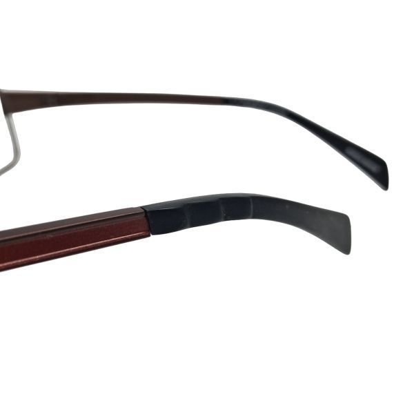 Cogan Titanium Rectangular Eyeglasses, Brown/Black Frame
