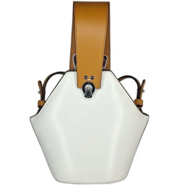 Danse Lente White Leather Bucket Bag
