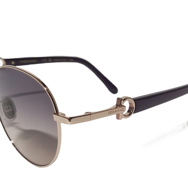 Ferragamo SF315SLBK Round Sunglasses