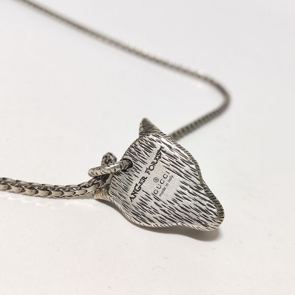 Gucci Anger Forest Wolf Head Pendant Necklace 