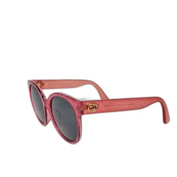 Gucci GG0035SA Pink Glitter Round Sunglasses