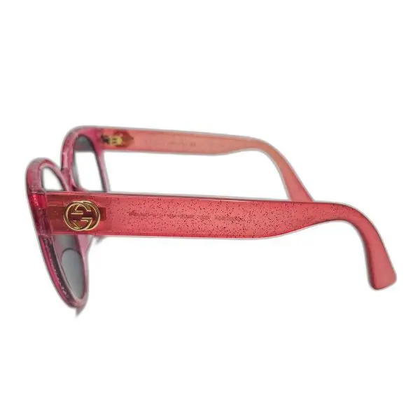 Gucci GG0035SA Pink Glitter Round Sunglasses