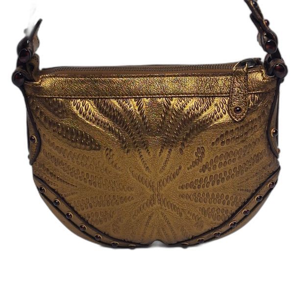 Gucci Gold Embossed Studded Hobo Bag