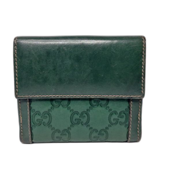 Gucci Green Guccissima Compact Flap Wallet