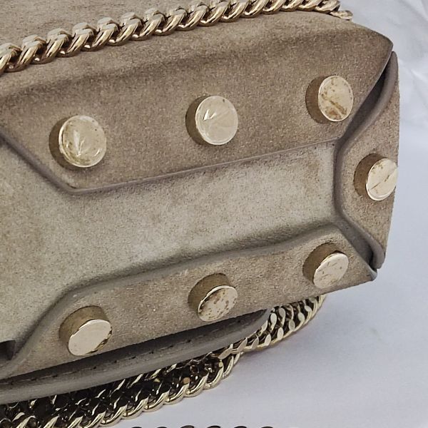 Jimmy Choo Beige Suede Leather Lockett City Shoulder Bag