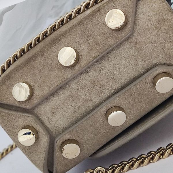 Jimmy Choo Beige Suede Leather Lockett City Shoulder Bag