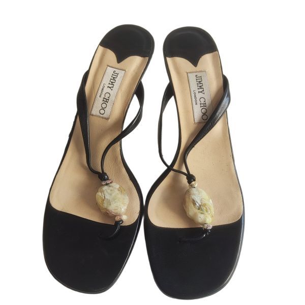 Jimmy Choo Black Glam Crystal Sleek  Heels