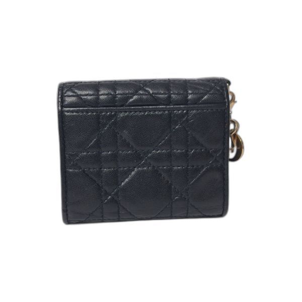 Lady Dior Black Cannage Lambskin Trifold Wallet