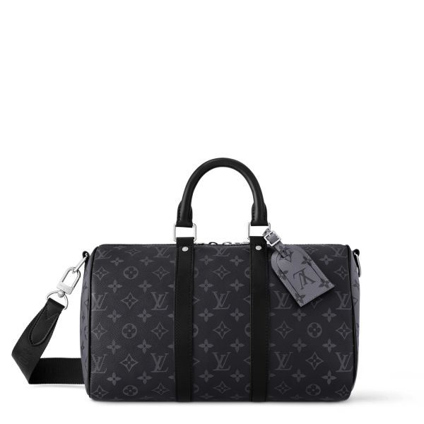 Louis Vuitton Black Monogram Eclipse Keepall Bandouliere 35