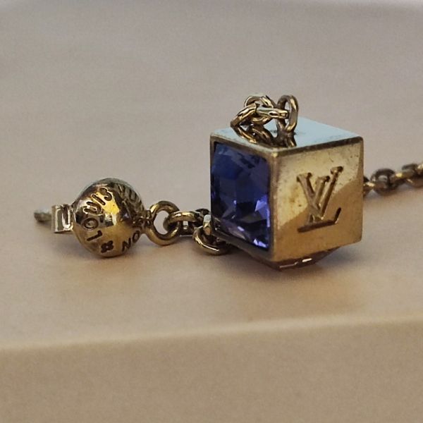Louis Vuitton Crystal 'LV' Gamble Drop Earrings