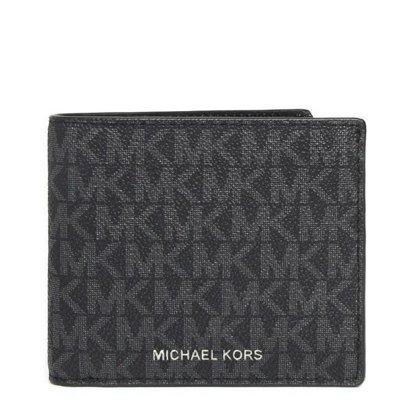 Michael Kors Black Signature Cooper Billfold Wallet with Passcase