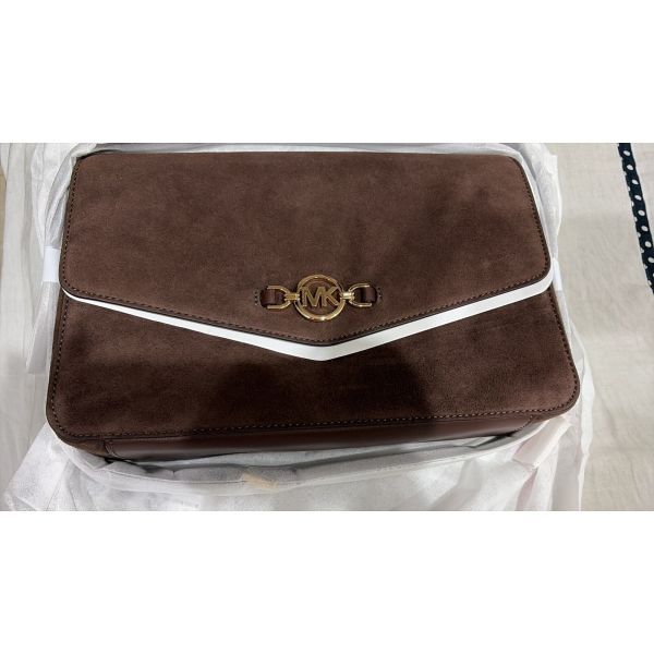 Michael Kors Nutmeg Suede Kacey Large Convertible Shoulder Bag