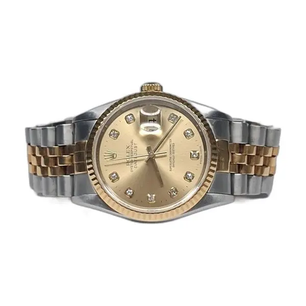 Rolex Datejust 36 Two-Tone Champagne Diamond Dial 16233 Jubilee