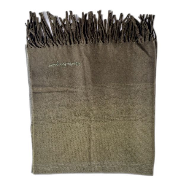 Salvatore Ferragamo Olive Check Cashmere-Blend Scarf