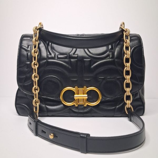 Salvatore Ferragamo Gancini Quilted Flap Bag
