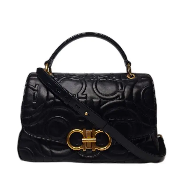 Salvatore Ferragamo Gancini Quilted Flap Bag