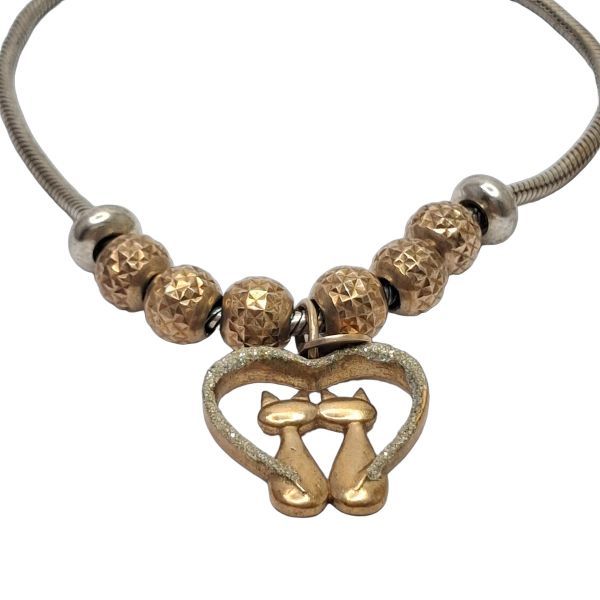 Stroili Sterling Silver Charm Bracelet with Crystal Heart