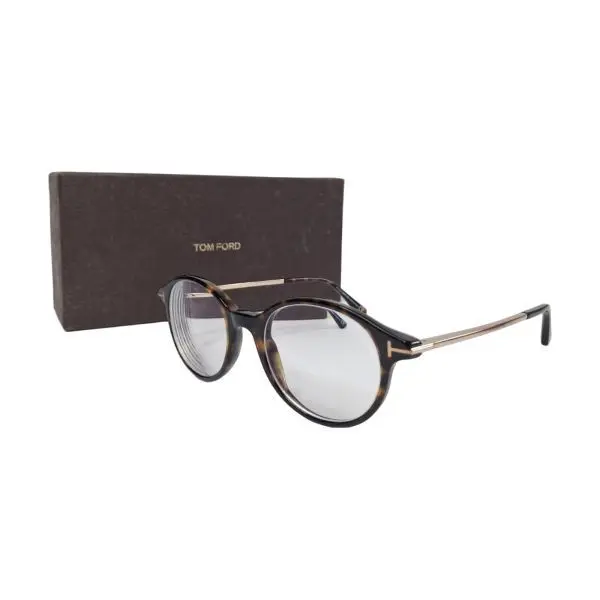 Tom Ford TF5554 Tortoiseshell Round Eyeglasses