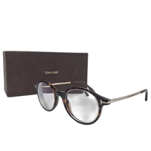 Tom Ford TF5554 Tortoiseshell Round Eyeglasses