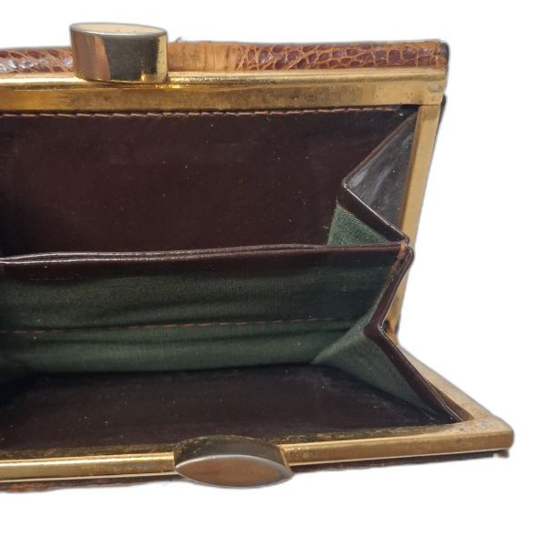 Vintage Crocodile-Skin Clasp Billfold Wallet