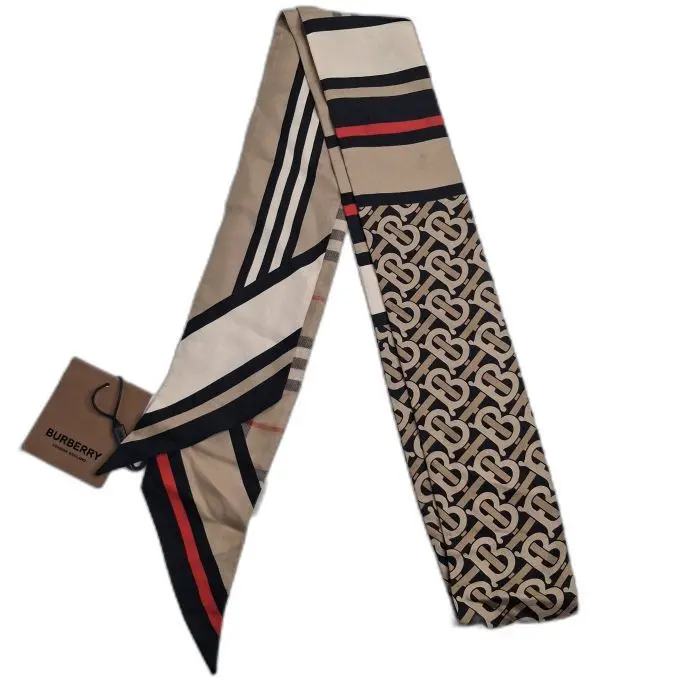 Burberry Icon Stripe Silk Skinny Scarf