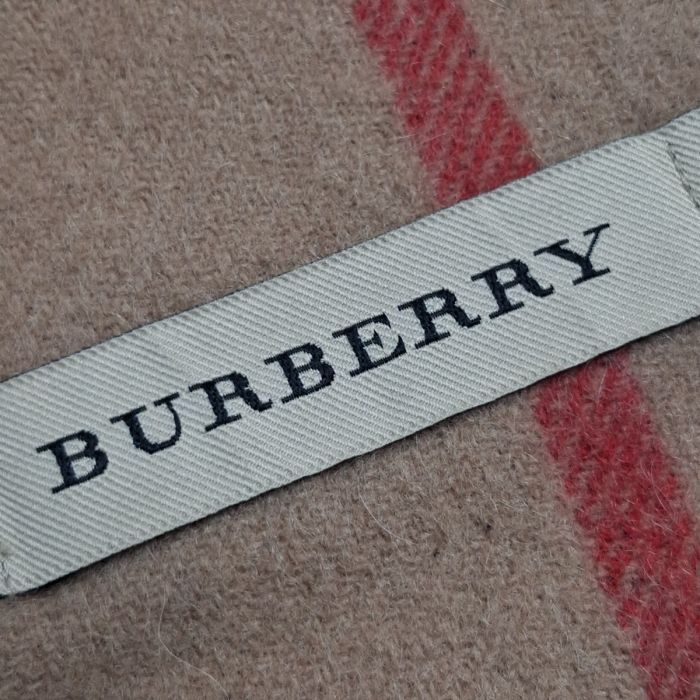 Burberry Camel Nova Check Cashmere Fringed Scarf