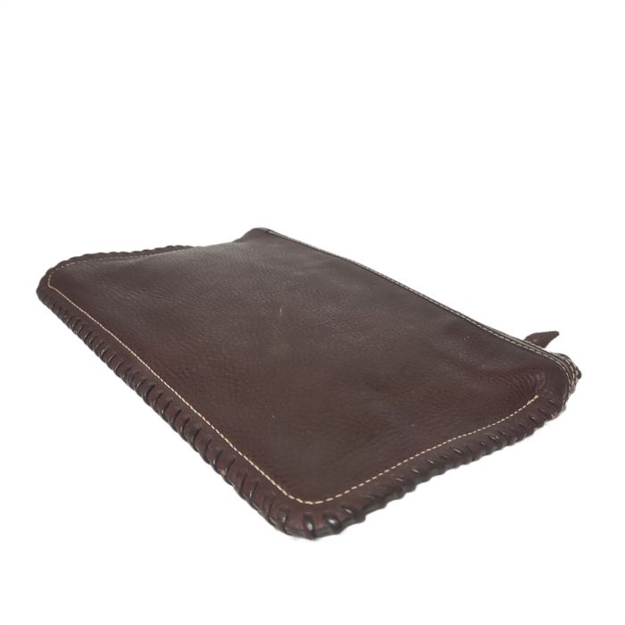 Burberry Zip Canvas & Leather Pouch