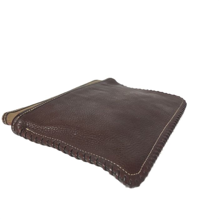Burberry Zip Canvas & Leather Pouch
