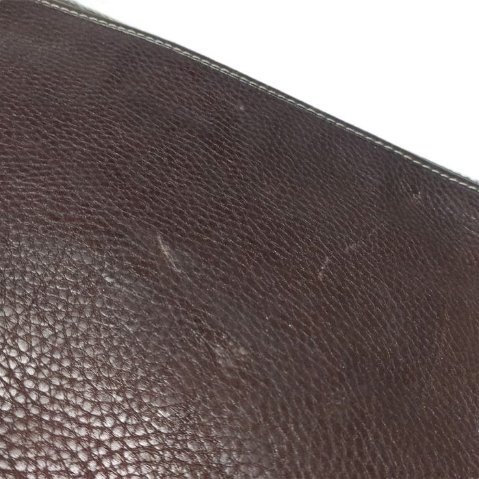 Burberry Zip Canvas & Leather Pouch