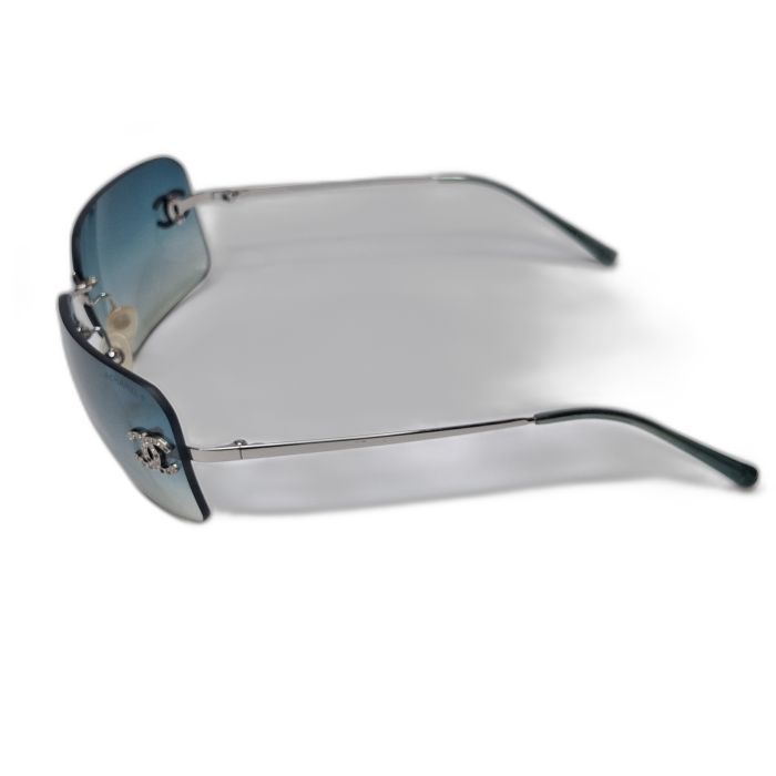 Chanel 4017-D Crystal CC Rimless Sunglasses