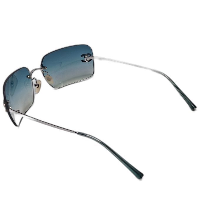 Chanel 4017-D Crystal CC Rimless Sunglasses