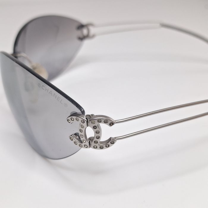 Chanel 4049-B Rimless Crystal CC Sunglasses