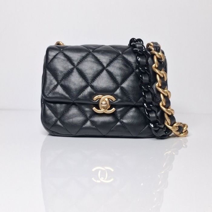 Chanel Black Quilted Lambskin Mini Flap Bag