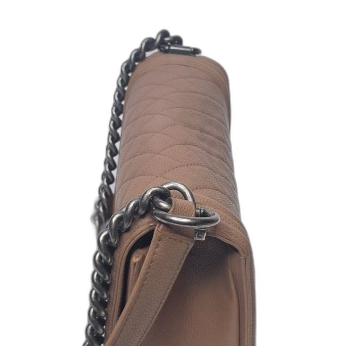 Chanel Boy Bag Tan Caviar