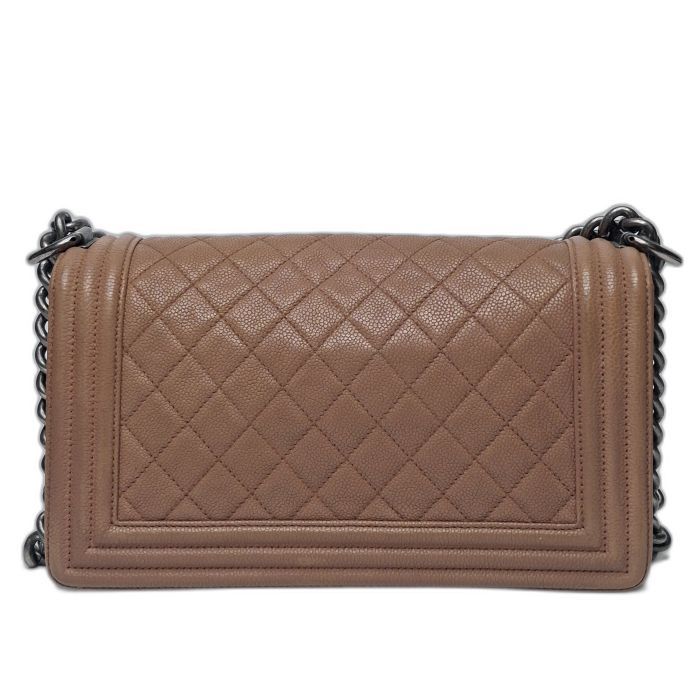 Chanel Boy Bag Tan Caviar